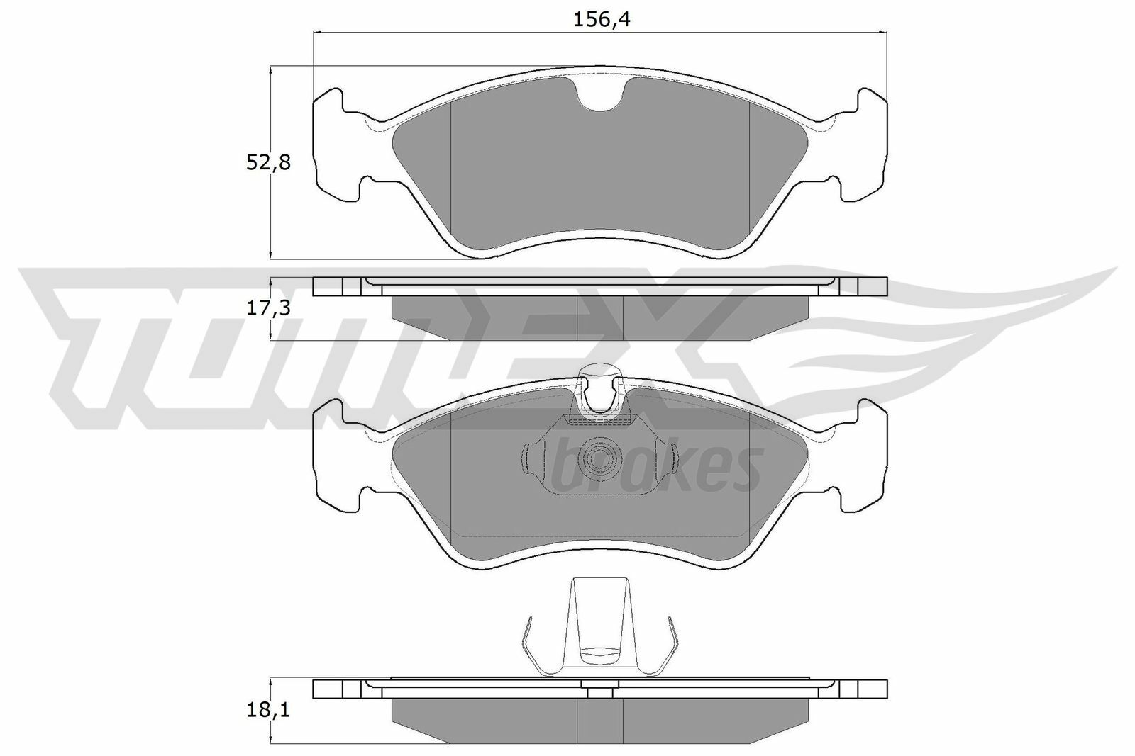 Sada brzdových destiček, kotoučová brzda TOMEX Brakes